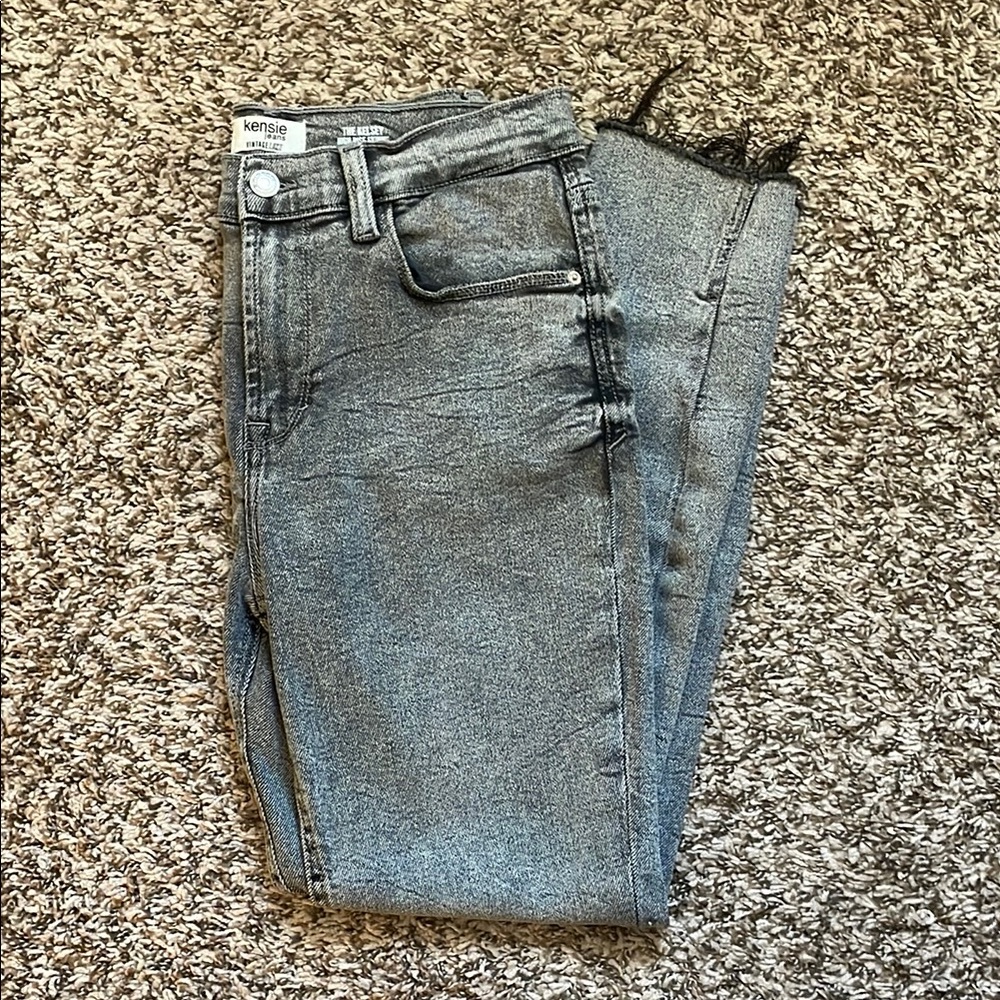 High rise distressed skinny jeans
